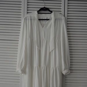 TOPSHOP White Long Sleeve Dress